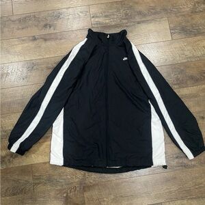 Vintage Y2k Nike Grey Tag Embroidered Windbreaker Jacket - Black‎ & White - XXL